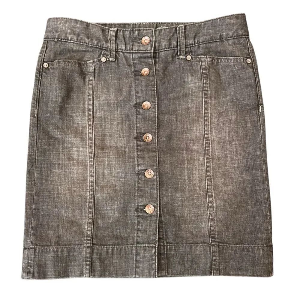 GAP 1969 Limited Edition Straight Denim Skirt Botton Front Black Wash Size 2